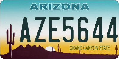 AZ license plate AZE5644