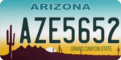 AZ license plate AZE5652