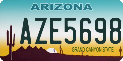 AZ license plate AZE5698