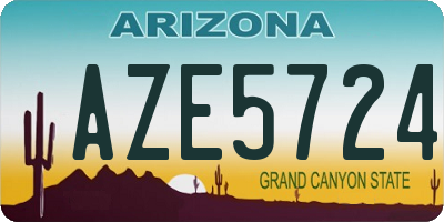 AZ license plate AZE5724