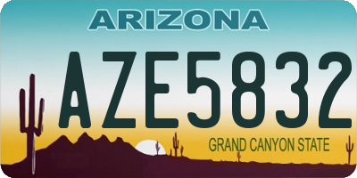 AZ license plate AZE5832