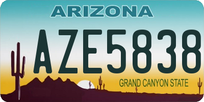 AZ license plate AZE5838