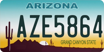 AZ license plate AZE5864