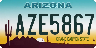 AZ license plate AZE5867