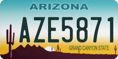 AZ license plate AZE5871