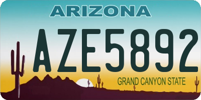 AZ license plate AZE5892