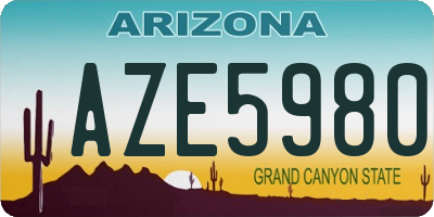 AZ license plate AZE5980
