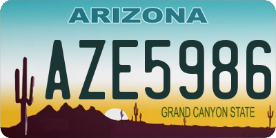 AZ license plate AZE5986