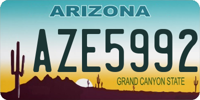 AZ license plate AZE5992