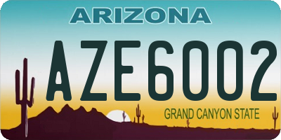 AZ license plate AZE6002