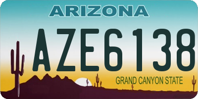 AZ license plate AZE6138