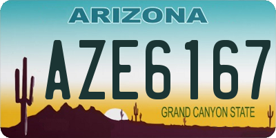 AZ license plate AZE6167