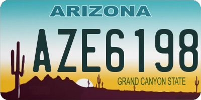 AZ license plate AZE6198