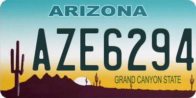 AZ license plate AZE6294