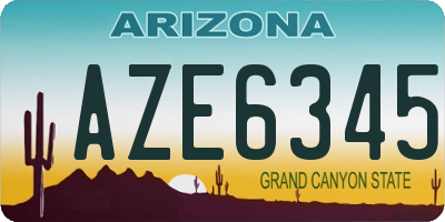 AZ license plate AZE6345