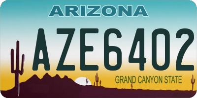 AZ license plate AZE6402