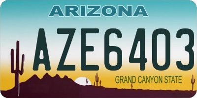 AZ license plate AZE6403
