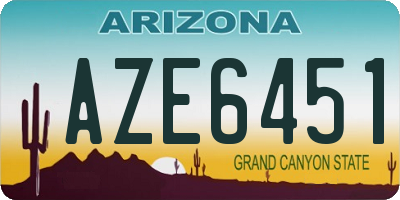 AZ license plate AZE6451