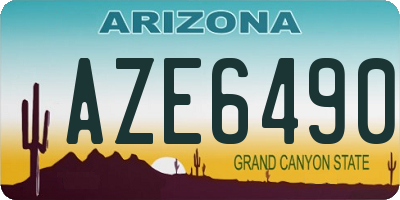 AZ license plate AZE6490