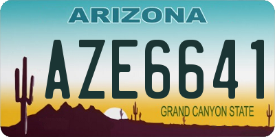 AZ license plate AZE6641
