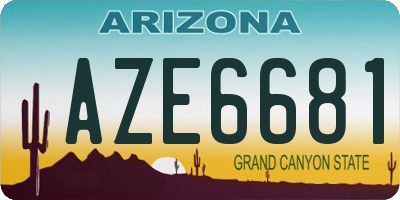 AZ license plate AZE6681