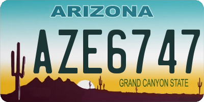 AZ license plate AZE6747