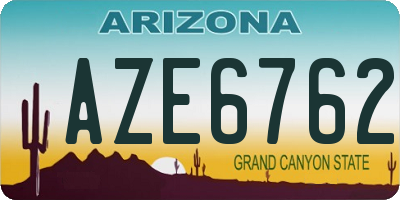 AZ license plate AZE6762