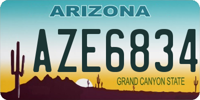 AZ license plate AZE6834