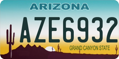 AZ license plate AZE6932