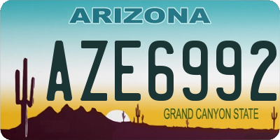 AZ license plate AZE6992