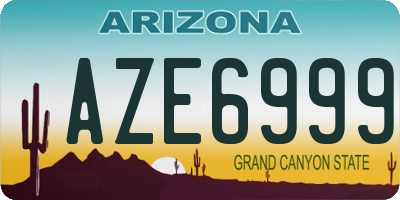 AZ license plate AZE6999