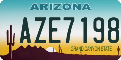 AZ license plate AZE7198