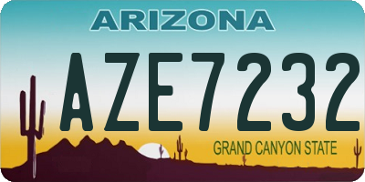 AZ license plate AZE7232