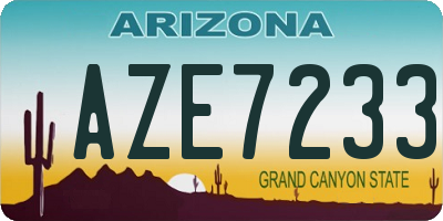 AZ license plate AZE7233