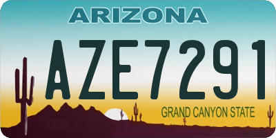 AZ license plate AZE7291