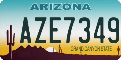 AZ license plate AZE7349