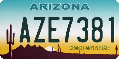 AZ license plate AZE7381