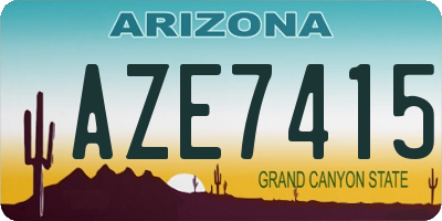AZ license plate AZE7415