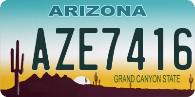 AZ license plate AZE7416
