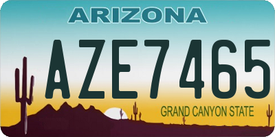 AZ license plate AZE7465