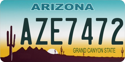 AZ license plate AZE7472