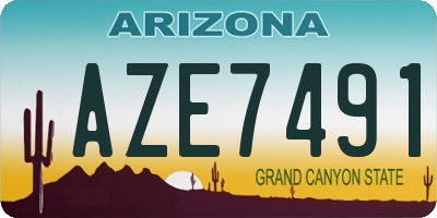 AZ license plate AZE7491