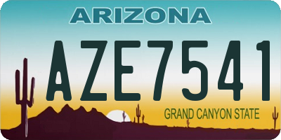 AZ license plate AZE7541
