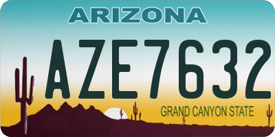 AZ license plate AZE7632