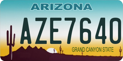 AZ license plate AZE7640