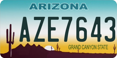 AZ license plate AZE7643