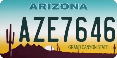 AZ license plate AZE7646