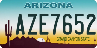 AZ license plate AZE7652