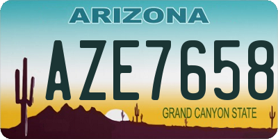 AZ license plate AZE7658