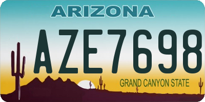 AZ license plate AZE7698